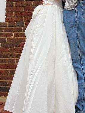 Selfie Leslie White Full-Length A-Line Skirt with Bow Detail